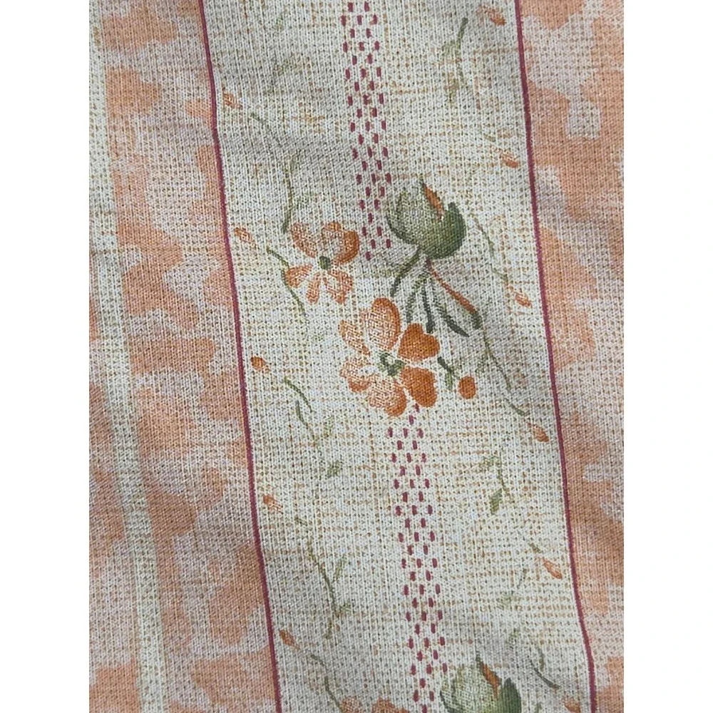 Vtg Ralph Lauren Home TRIANON Stripe Floral Comforter Peach Heritage Cotton KING